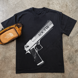 'CHROME BARREL' HEAVYWEIGHT BLACK T-SHIRT