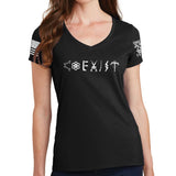 Ladies COEXIST V-Neck T-shirt Style001