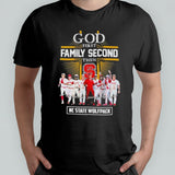 CWS 2024 God First Family Second Then NC State Wolfpack Baseball Signatures Shirt