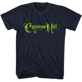 Cypress Hill - Gradient Logo - American Classics - Solid Blue Adult Short Sleeve T-Shirt