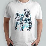 Carolina Panthers Kai Brown wearing Derrick Brown shirts