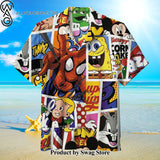 Cartoon characters collage Oversized Hawaiian Shirt