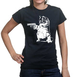 Ladies Kitty Cat Gun T-shirt Style001