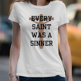 Chris Brown Wearing Every Saint Was A Sinner Shirt