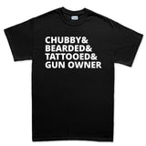 Chubby, Bearded, Tattooed, and Gun Owner Mens T-shirt Style001