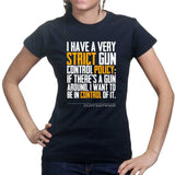 Clint's Gun Control Ladies T-shirt Style001