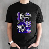 Colorado Rockies Fanatics Branded Black Split Zone T Shirts
