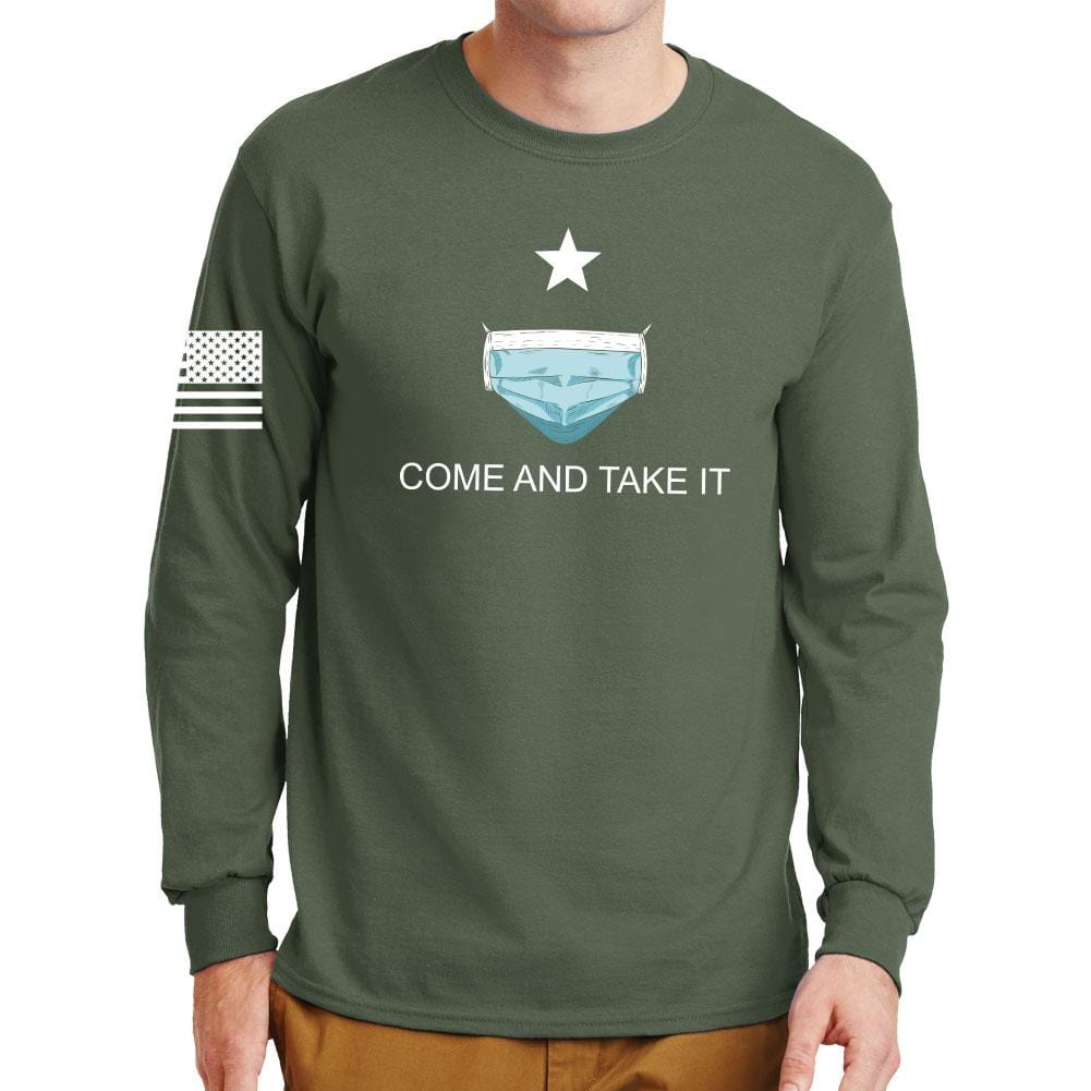 Mens Come and Take it - Medical Mask Edition Long Sleeve T-shirt Style001