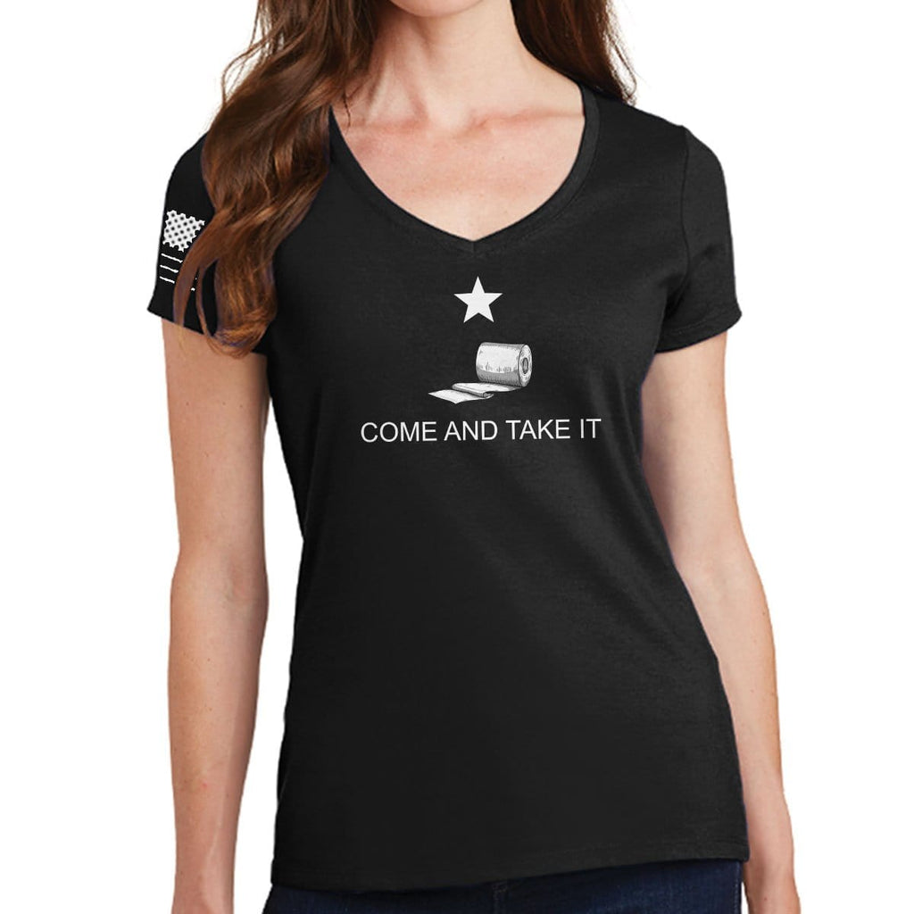 Ladies Come and Take it - Toilet Paper Edition V-Neck T-shirt
