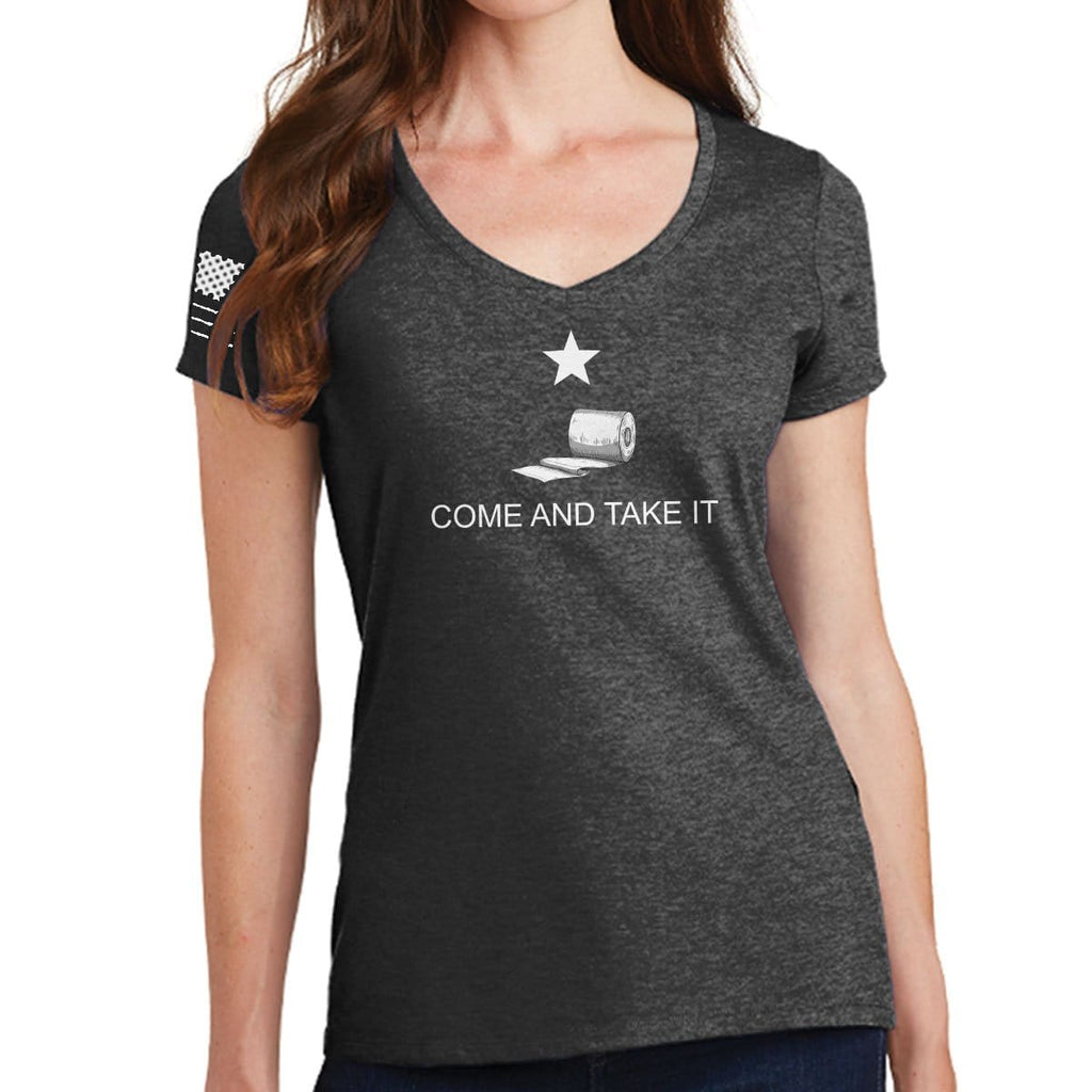 Ladies Come and Take it - Toilet Paper Edition V-Neck T-shirt