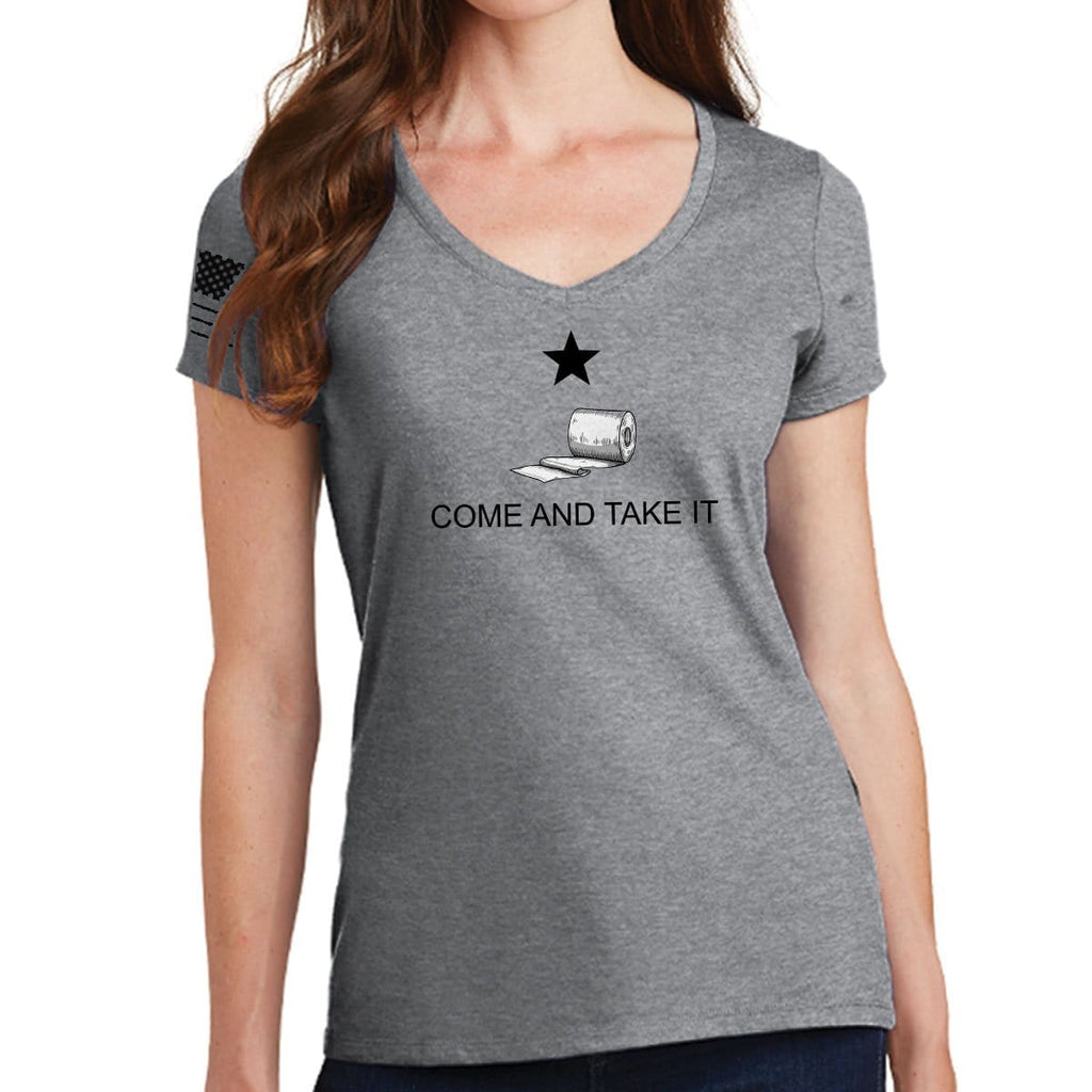 Ladies Come and Take it - Toilet Paper Edition V-Neck T-shirt Style001