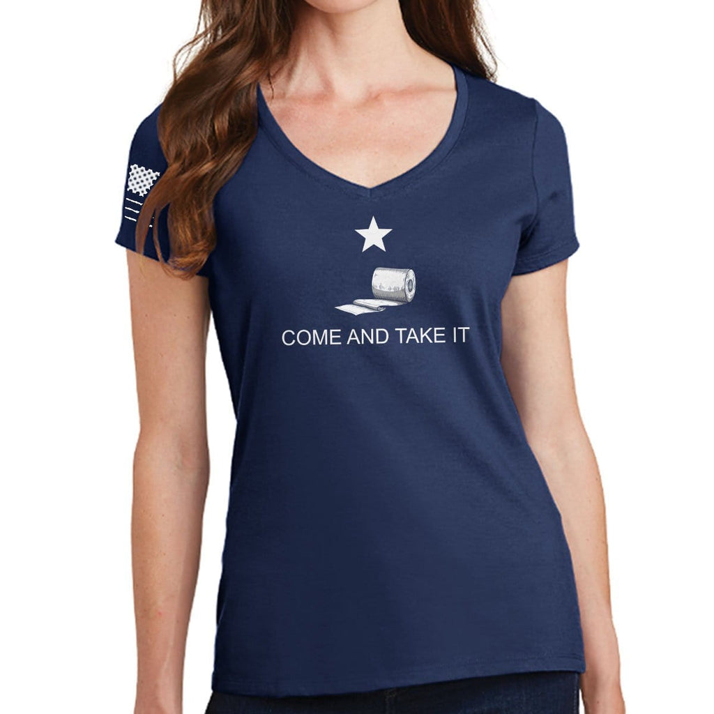 Ladies Come and Take it - Toilet Paper Edition V-Neck T-shirt