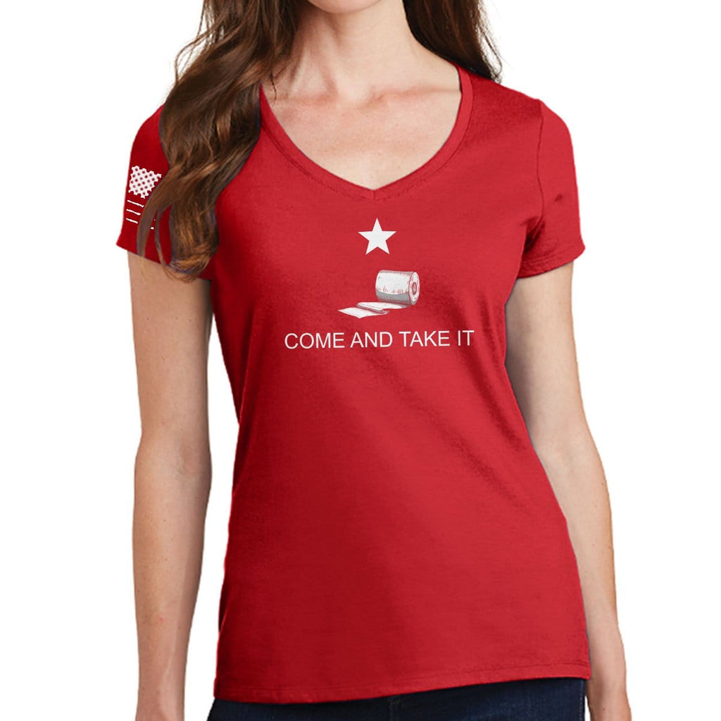 Ladies Come and Take it - Toilet Paper Edition V-Neck T-shirt