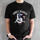 Corey Seager Royal Texas Rangers Player Swing T-shirts