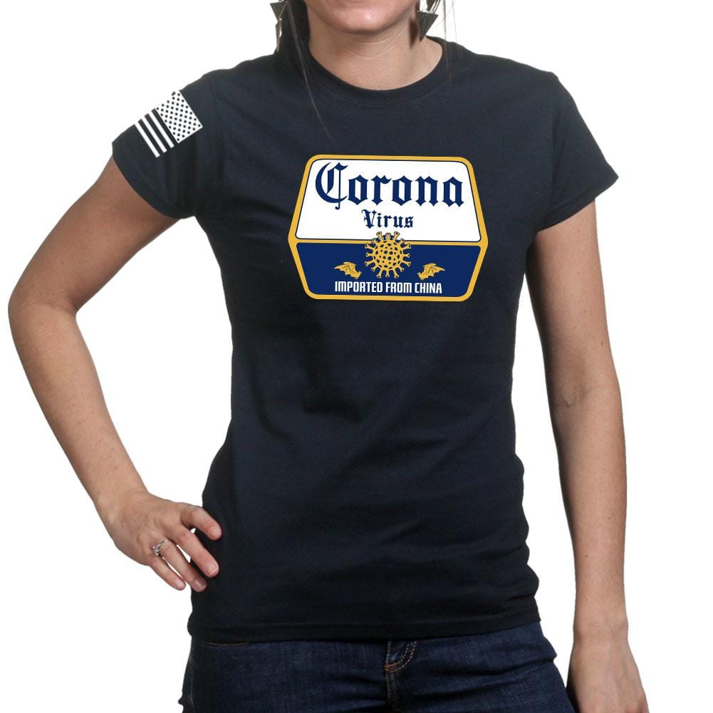 Ladies Corona Virus Beer T-shirt Style001