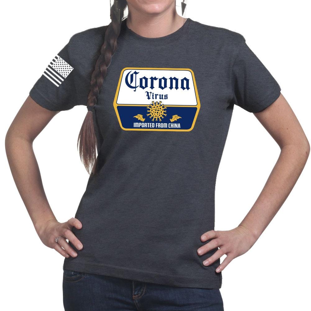 Ladies Corona Virus Beer T-shirt Style001
