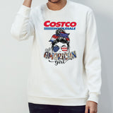 Costco Wholesale all American girl messy bun shirts