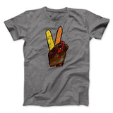 Peace Sign Hand Turkey Funny Thanksgiving Men/Unisex T-Shirt