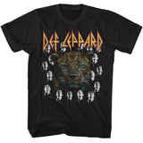 Def Leppard - Leopard W High N Dry Heads - American Classics - Solid Black Adult Short Sleeve T-Shirt