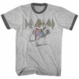 Def Leppard - Bulldog - Short Sleeve - Heather - Adult - Ringer T-Shirt