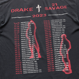 21 SAVAGE & 'IT'S ALL A BLUR' TOUR 2023 MERCH HEAVYWEIGHT BLACK T-SHIRT