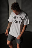 Heavy THRT TO SOCIETY Rhinestone TEE WHITE