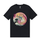 Hawaiian Tee For Men Super CatZilla Tee Crew Neck 100% Cotton - BLACK Super Catzilla - Black