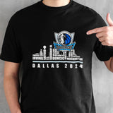 Dallas Mavericks basketball team 2024 player name skyline shirt
