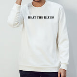 Damon Albarn wearing beat the blues shirts