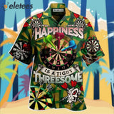 Darts Happiness Is A Tight Threesome Green Vintage Hawaiian Shirt