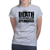 Ladies Death Before Dishonor T-shirt Style001