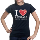 I Love Animals Ladies T-shirt