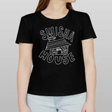 Dj Michael Watts wearing swisha house shirt