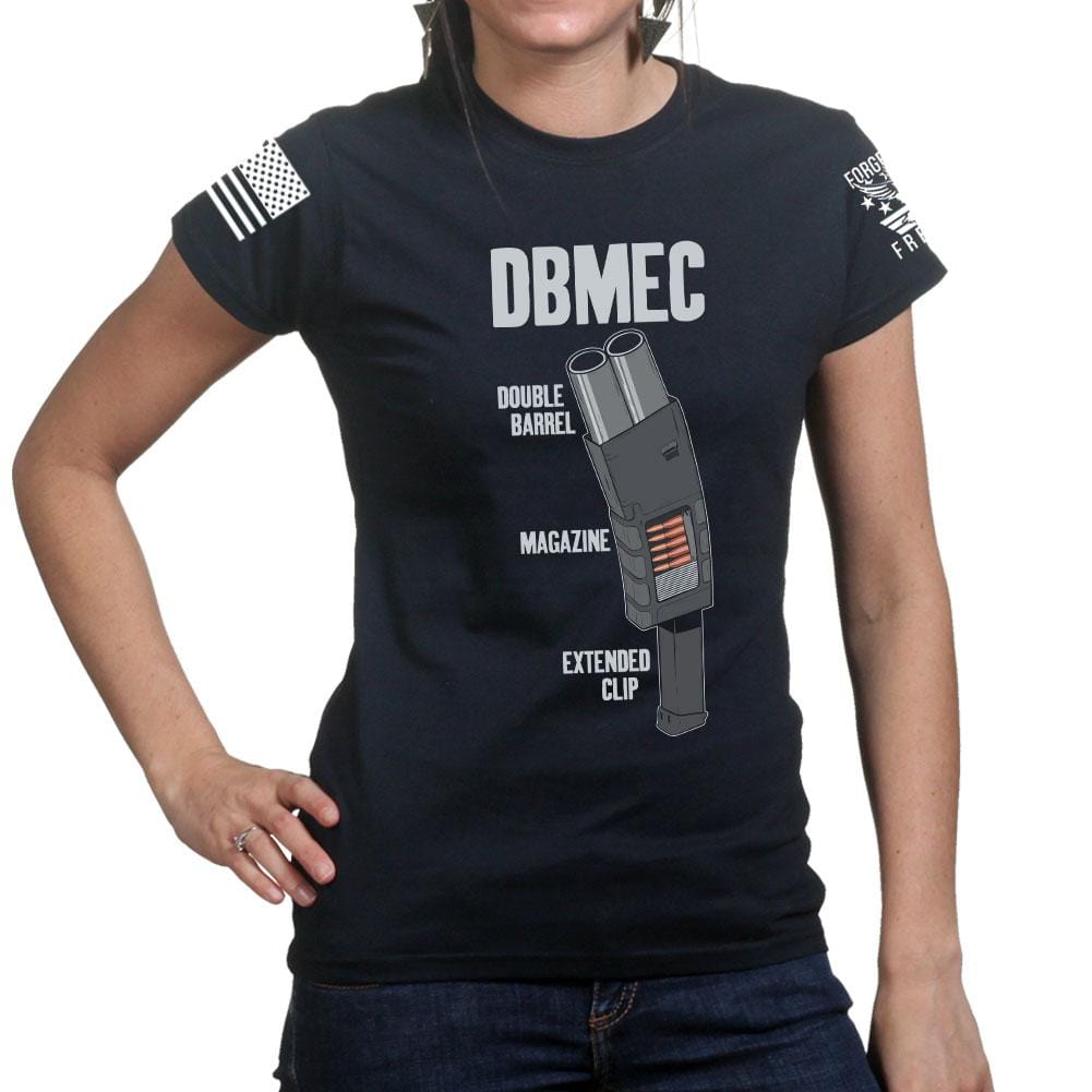 Ladies Double Barrel Magazine Extended Clip T-shirt Style001