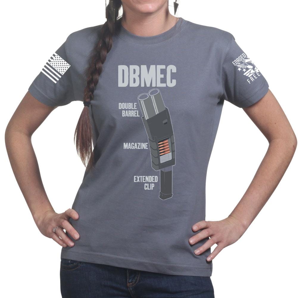 Ladies Double Barrel Magazine Extended Clip T-shirt Style001