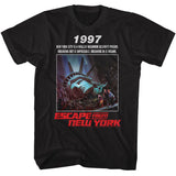 Escape From New York - 1997 Poster Statement - American Classics - Solid Black Adult Short Sleeve T-Shirt