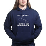 Eat Sleep Head shot Repeat Mens Hoodie Style001