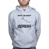 Eat Sleep Head shot Repeat Mens Hoodie Style001