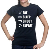 Eat Sleep Shoot Repeat Ladies T-shirt