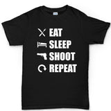 Eat Sleep Shoot Repeat Men's T-shirt