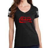 Ladies Enjoy Choking V-Neck T-shirt Style001