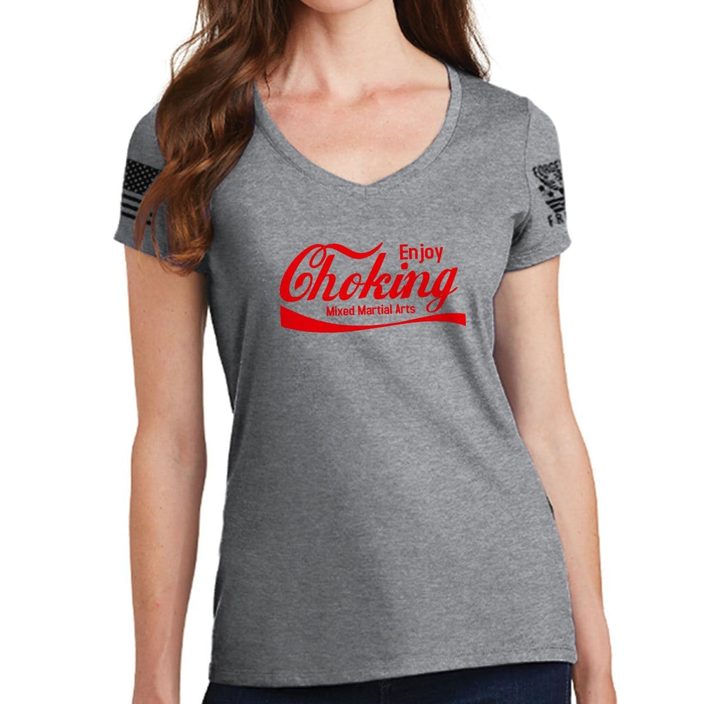 Ladies Enjoy Choking V-Neck T-shirt Style001