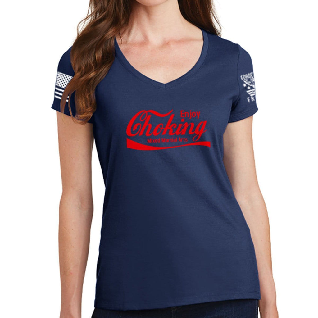Ladies Enjoy Choking V-Neck T-shirt Style001