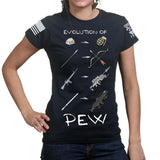 Evolution of Pew Ladies T-shirt