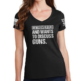 Ladies Extroverted V-Neck T-shirt Style001
