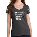 Ladies Extroverted V-Neck T-shirt Style001