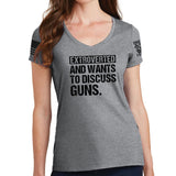 Ladies Extroverted V-Neck T-shirt Style001