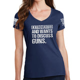 Ladies Extroverted V-Neck T-shirt Style001