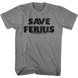 Ferris Beuller's Day Off - Save Ferris - Short Sleeve - Heather - Adult - T-Shirt