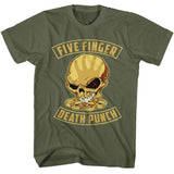 Five Finger Death Punch - Skull And Knuckles - Green Short Sleeve Adult T-Shirt